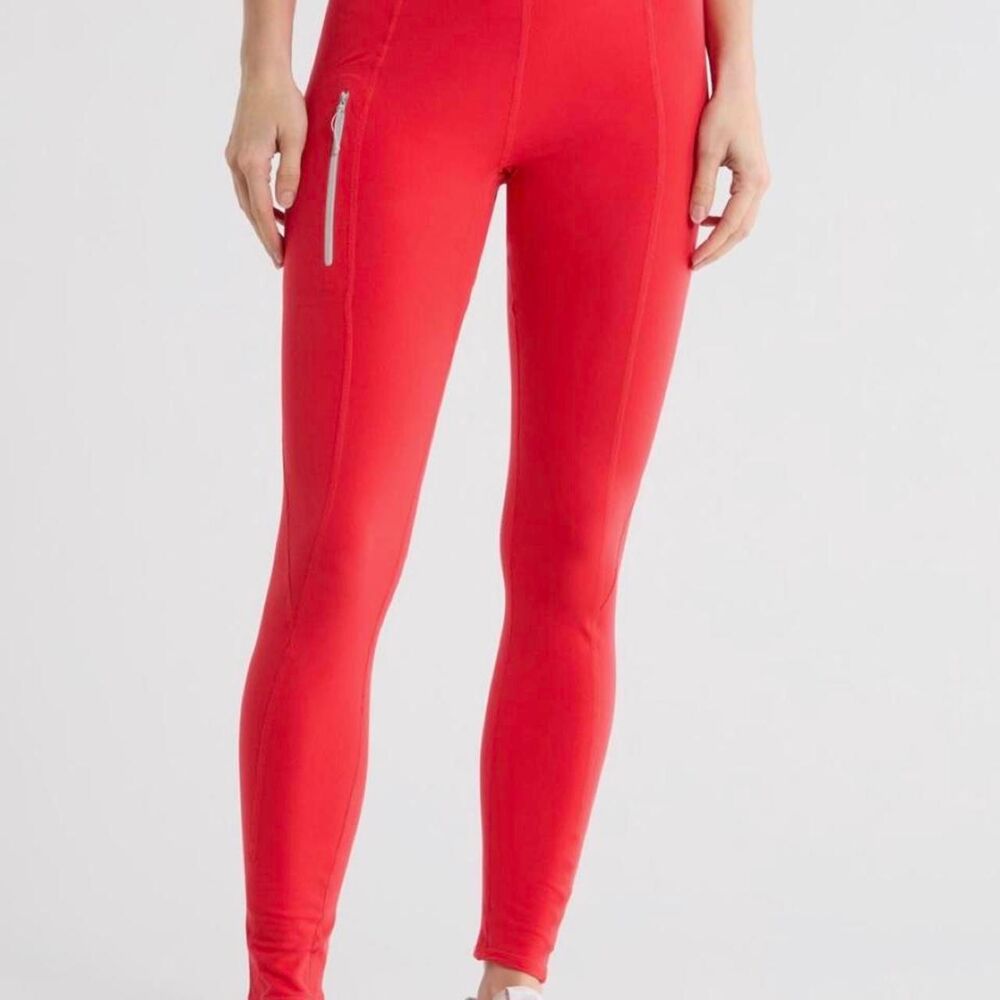 NWOT Free People Movement Coast To Coast Base Layer Leggings Red Size M